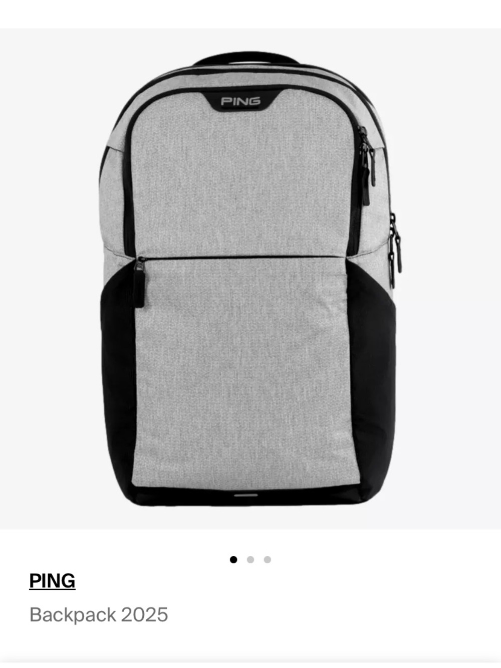 PING Men's Light Gray and Black Backpack - Urban Laptop Pack